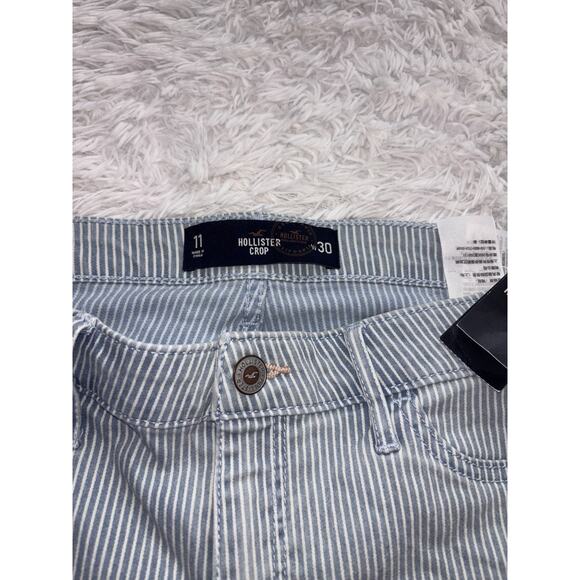 Hollister Crop Junior Sz. 11 30 Striped Jeans. New W/ Tags. Cute - Picture 4 of 9